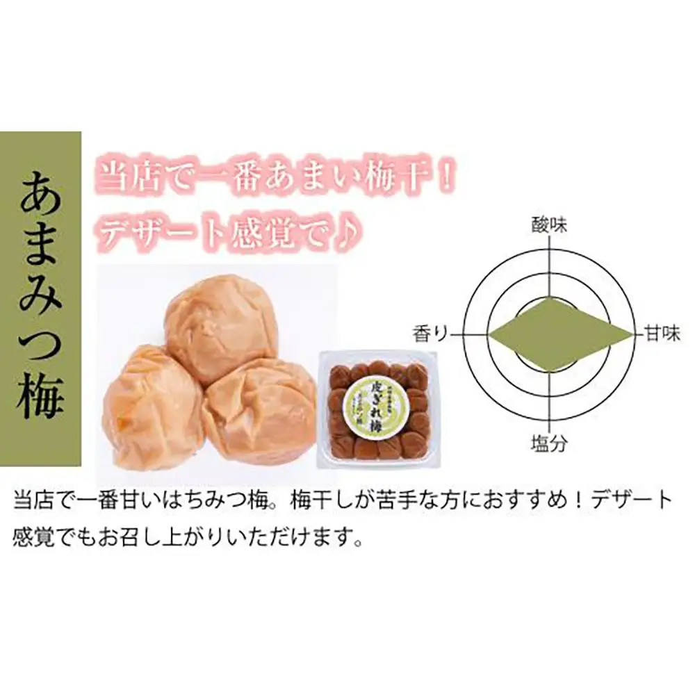 訳あり はちみつ梅干 あまみつ 皮切れ 450g×2パックセット  紀州南高梅 産地直送