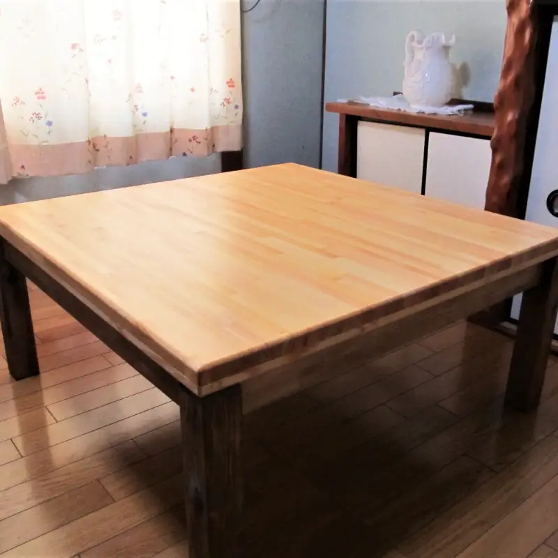 手作り木製 ローテーブル「こたつにも使ってね」【配送不可地域：沖縄県・離島】【007A-057】