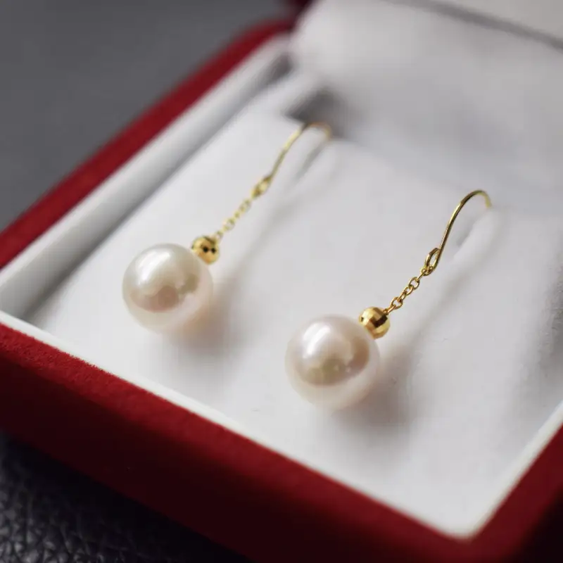 S101-243_天草産 7.5mm - 8mm ピアス あこや真珠 ホワイトピンク フック 揺れる 花珠級