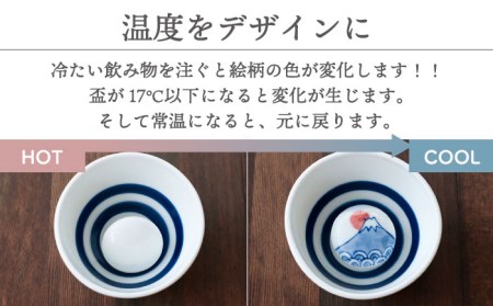 【美濃焼】 温度で変化する酒器  風鈴盃 『冷感桜 ・ 富士山』【丸モ高木陶器】[TBA126]
