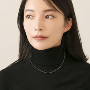 【K18イエローゴールド チェーンネックレス】個性的なボールチェーン 長さ40cm 男女兼用デザイン SN1002-K18 / 金 ゴールド ジュエリー アクセサリー ギフト プレゼント レディース メンズ シンプル 定番 ネックレス