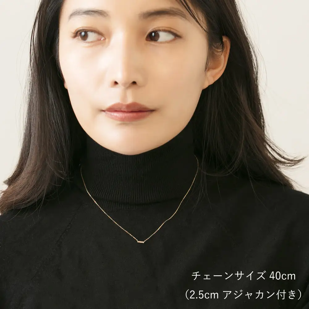 人気！華奢見えストレートデザイン K10イエローゴールドダイヤモンド