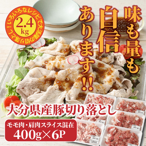 味も量も自信あります!!大分県産豚切り落とし2.4kg _0244N