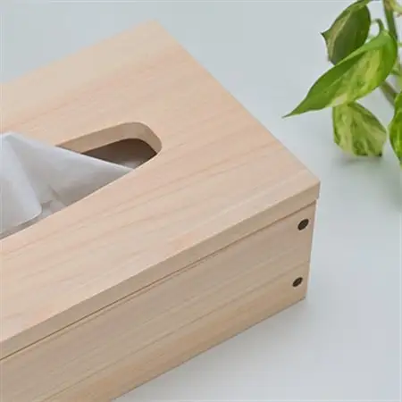 木工品　桧ティッシュケース_雑貨   _【1369196】