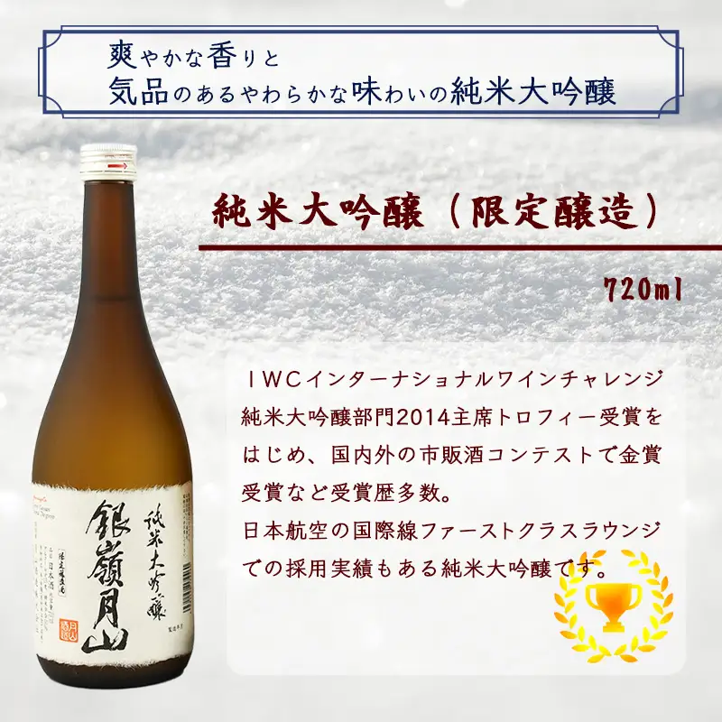 銀嶺月山《純米大吟醸と梅酒》こだわりの寒河江セット（720ml×2本）【山形県産酒造好適米「出羽燦々」、貴重な山形県産ブランド梅「谷沢梅」を使用】　020-E-GS018