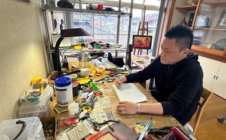 寄附者と作るオリジナルアート アクリルガラス絵制作 （木製額装込み） YOICHI-RON アート 絵画 作品 F20C-666