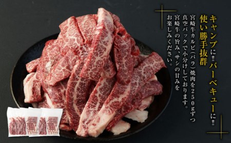 ＜宮崎牛カルビ（バラ）焼肉1kg＞ 翌月末迄に順次出荷【c978_tf_x2】
