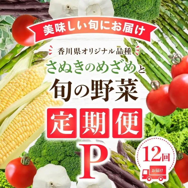 「香川県オリジナル品種さぬきのめざめ」と旬の野菜 定期便P