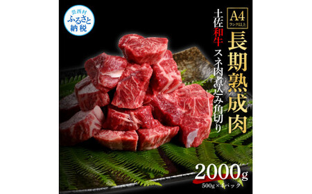 エイジング工法熟成肉土佐和牛特選スネ肉 煮込み角切り2kg（冷凍）