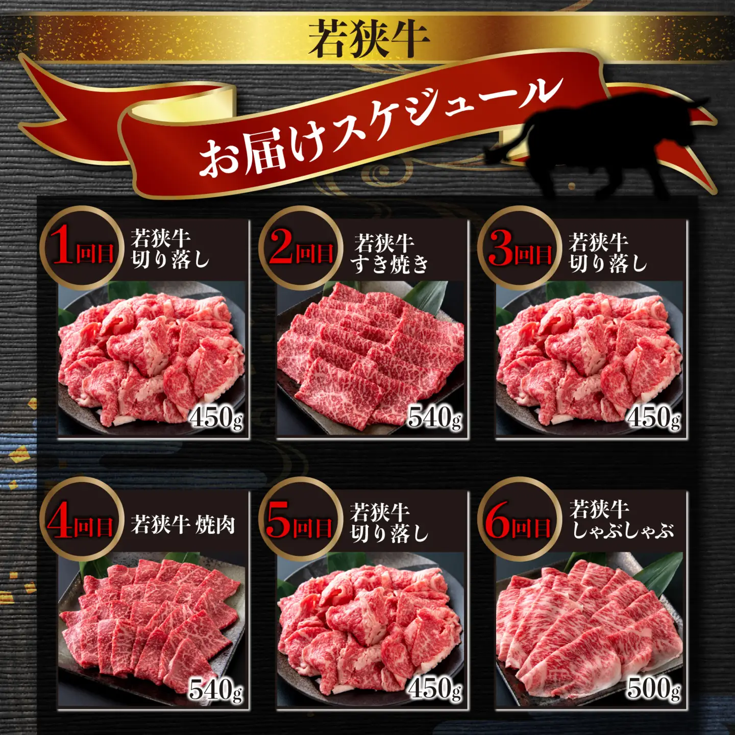 【全12回定期便】若狭牛 食べ比べ 定期便 ｜牛肉定期便 精肉　