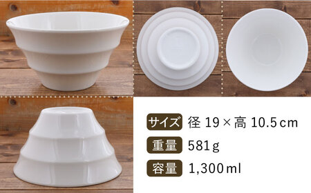 【美濃焼】ラーメン どんぶり 軽量 19cm ボーダー 白4点セット【丸半製陶所】 ラーメン どんぶり 食器 鉢 おしゃれ 丼 丼ぶり うつわ 器 陶器 美濃焼 [TDG003]