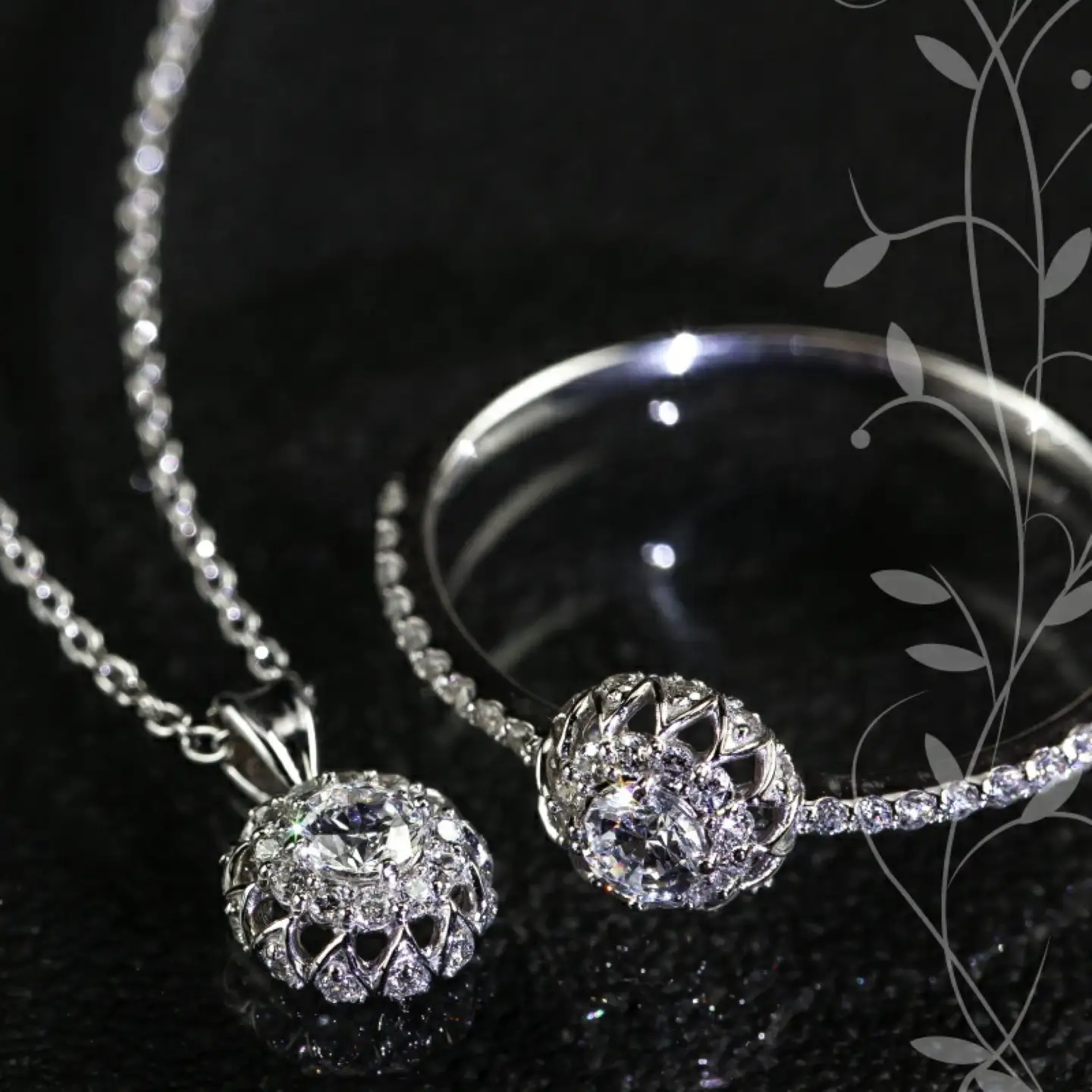 ダイヤモンドリング0.32ct & ネックレス0.21ct 豪華2点セット （set677-971）山梨 ジュエリー 人気ブランド ジュエリー