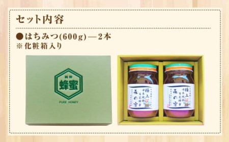 【国産はちみつ】 日本純粋百花蜂蜜 「森の蜜」 600g×2本 計1200g 化粧箱入り
