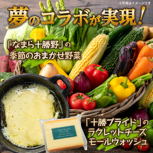 北海道十勝芽室町 なまら十勝野 季節のおまかせ野菜 ラクレットチーズ200g セット　詰め合わせ 産地直送 新鮮 お取り寄せ 国内生産 贅沢 芳醇 まろやか チーズ ディナー 北海道 十勝 芽室町　me000-004c