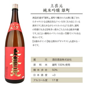 SD0208　上喜元 雄町飲み比べセット　計2本(各1800ml×1本)