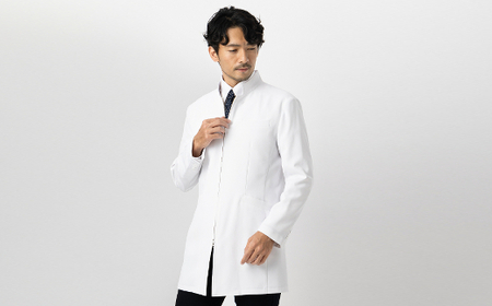 レピウスの白衣 【メンズ】 スタンドカラーZIP ショートコート [長袖] ストレッチ素材 / ネーム刺繍付き(サイズ：48サイズ)_0113-014-T04-3
