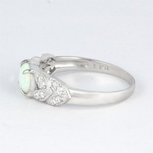 オパール リング 0.4ct 0.4カラット K10 10金 ホワイトゴールド （13387） [山梨 指輪 リング オパール ホワイトゴールド ゴールド ジュエリー ダイヤモンド ] 山梨県 甲斐市 BR-34