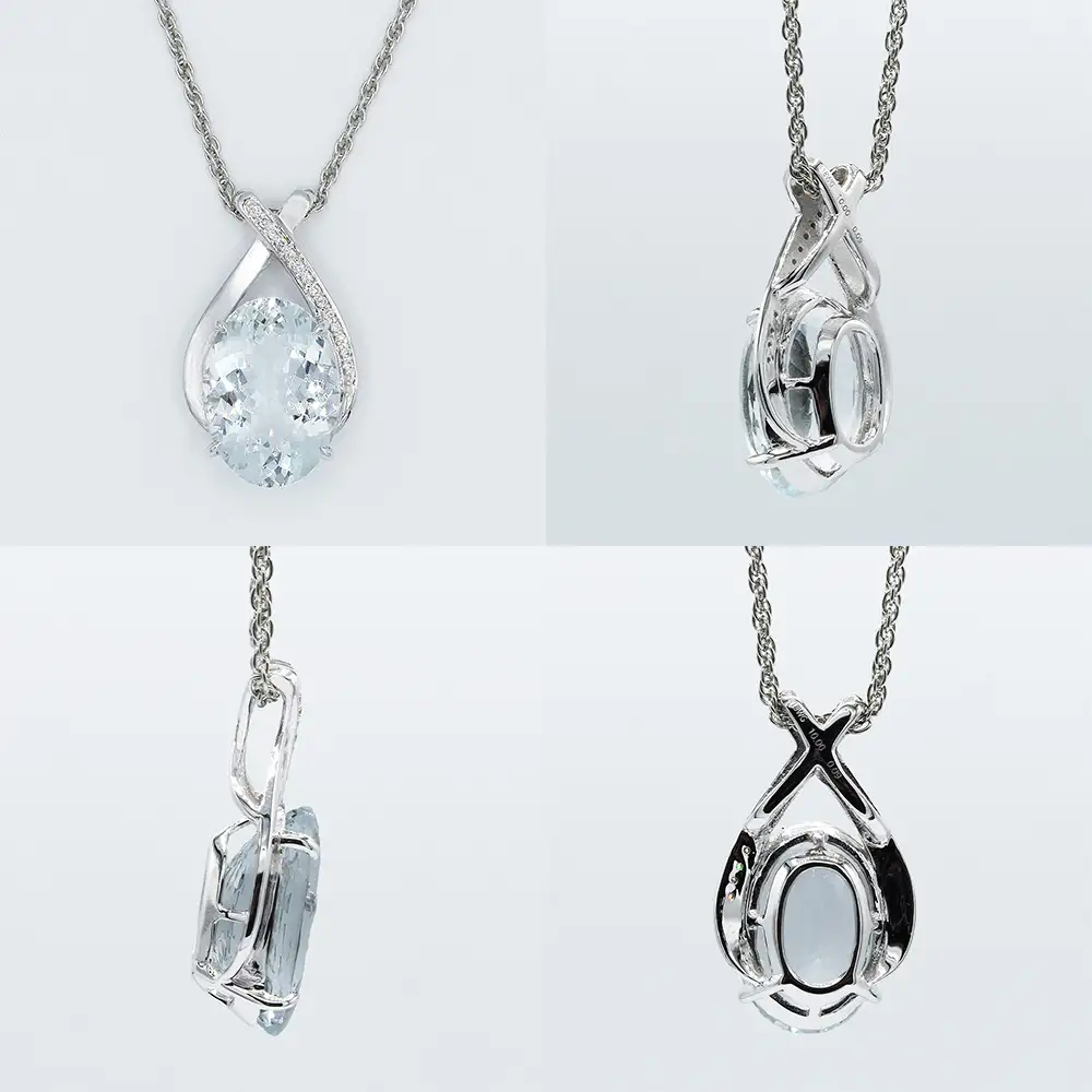 アクアマリン ペンダント 10ct 10カラット K18 18金 ホワイトゴールド  （161328） [山梨 ペンダント ネックレス アクアマリン ホワイトゴールド ゴールド ジュエリー ダイヤモンド ] 山梨県 甲斐市 BR-43