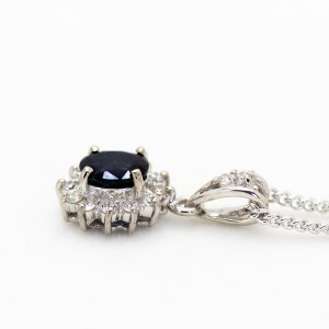 サファイア ペンダント 0.4ct 0.4カラットK10 10金 ホワイトゴールド （13403） [山梨 ペンダント ネックレス サファイア サファイヤ ホワイトゴールド ゴールド ジュエリー ダイヤモンド ] 山梨県 甲斐市 BR-55
