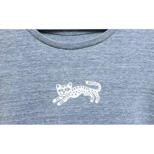 【レディース】オリジナルTシャツ ヤマネコワイドTシャツ【カラー:グレー】【サイズ:レディース】KB-148