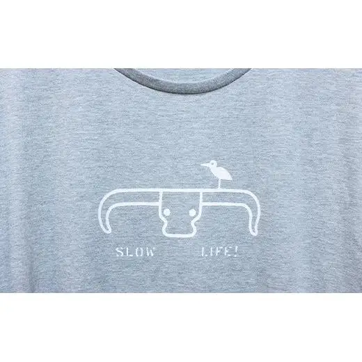 【レディース】オリジナルTシャツ 水牛&サギ レディースTシャツ【カラー:グレー】【サイズ:レディース】KB-149