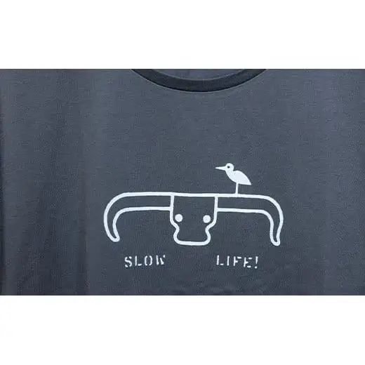【レディース】オリジナルTシャツ 水牛&サギ レディースTシャツ【カラー:スミクロ】【サイズ:レディース】KB-150