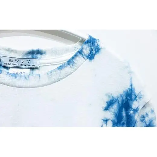 【石垣島の藍染工房】Tシャツ【カラー:マダラ】【サイズ:Lサイズ】KB-157-1