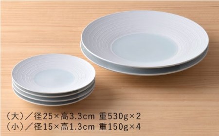 【波佐見焼】青白磁千段セット 食器 皿 【洸琳窯】 [GE07]  波佐見焼