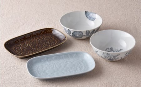 【波佐見焼】プレート どんぶり 含む オリジナルセットアップ商品 食器 皿 【陶芸ゆたか／大貴セラミックス】 [NB50] 波佐見焼