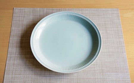 【白山陶器】【美しいレリーフ模様】よしず彫 大皿 1ピース 青白釉 食器 【波佐見焼】 [TA74] 波佐見焼