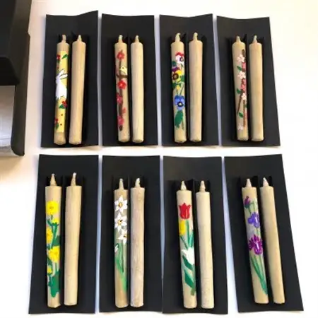 国内産ハゼの実蝋を100%使用【岡崎手描き絵ろうそく】コロー絵入り2本5セット(詰め合わせ)【1379605】