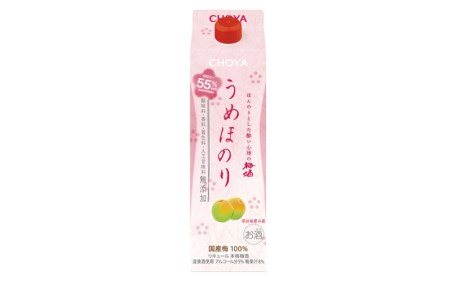 チョーヤ うめほのり　1Lパック×6本（1ケース）低アルコール カロリーオフ/梅酒 梅 ウメ お酒 リキュール 酒 紀州 和歌山 CHOYA 国産 無添加【kis113A】