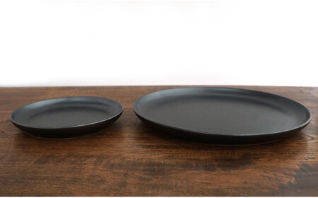 有田焼 フラット皿 2サイズ 4点セット【金善製陶所】黒 ブラック プレート うつわ 器 食器 ギフト セット 45000円 A45-400