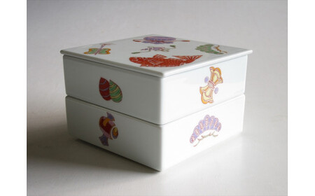 ARITA PORCELAIN LAB (アリタポーセリンラボ) 宝づくし 二段重  有田焼 おめでたい 正月 おせち お重 A95-59