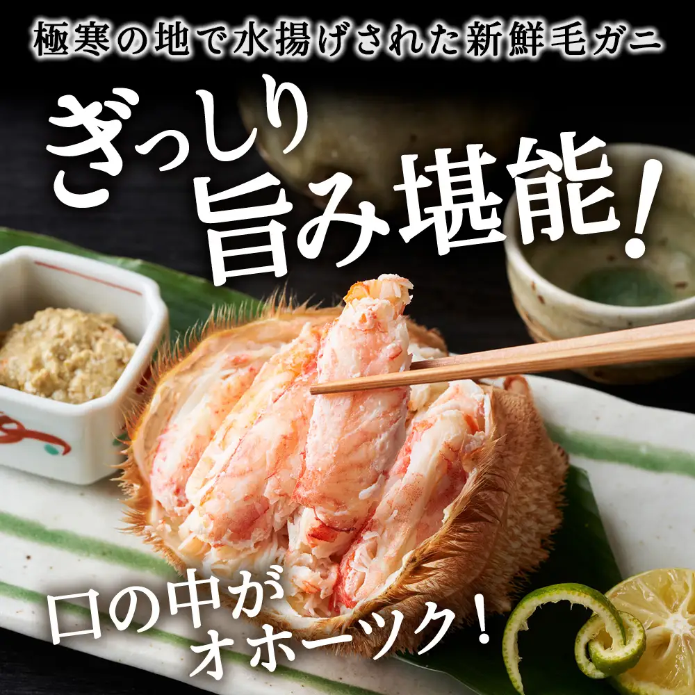 【2025製造】ボイル毛ガニ1尾650g～800g【配送不可地域：離島・沖縄県】