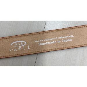 革工房いんのしまスマートロック式牛革 ベルト(色:茶)