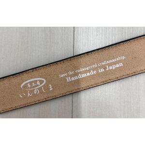 革工房いんのしまスマートロック式牛革 ベルト(色:紺)