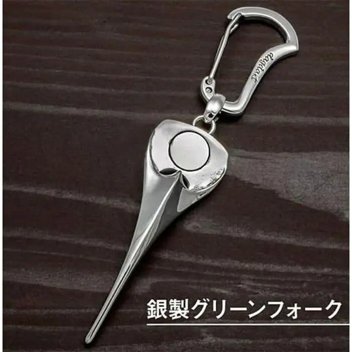 銀製　ゴルフマーカー×グリーンフォークセット マグネット付き MS-017-055