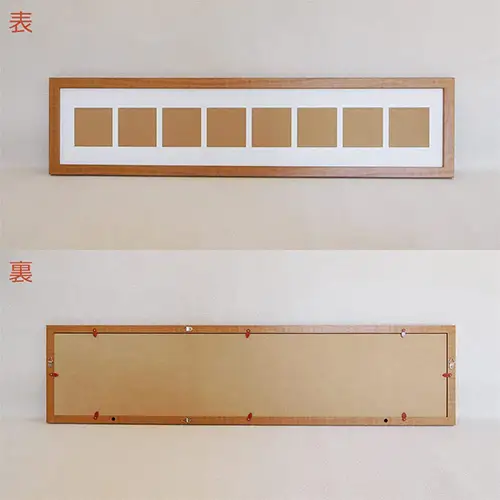 写真額 ナチュラル木目 L判スクエア8枚飾り用 UVカットアクリル板仕様 [No.709]