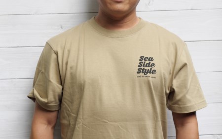 くじらのTシャツ親子2枚セット（大人Mサイズ サンドカーキ×子供110サイズ サンドカーキ） くじら クジラ Tシャツ シャツ 親子 キッズ 【hok134-brm-110】