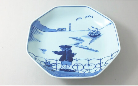 有田焼 後姿 正八角7寸皿 ヤマト陶磁器 A22-81