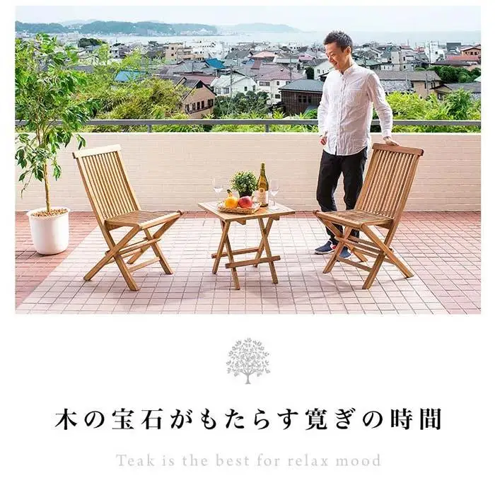 チークチェア2脚組折りたたみ式 AKU1008203