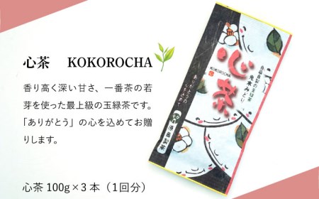 【全12回定期便】日本茶アワード受賞 玉緑茶 「心茶 鬼木みどり」 3本セット【原田製茶】 [GA23] 