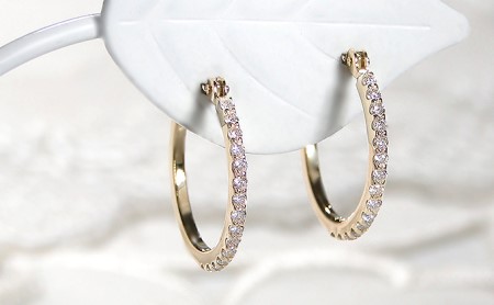 【0.16ct】ダイヤモンド　フープピアス　CSP00056-18Y SWAV012｜山梨県 昭和町 ダイヤ ピアス ジュエリー アクセサリー カジュアル フォーマル オケージョン フープ K18 18金 K18ピアス プレゼント ギフト 贈り物 記念日 ダイヤ ピアス ダイヤ ピアス ダイヤ ピアス ダイヤ ピアス