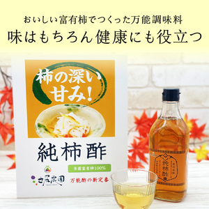 池尻農園の富有柿で作った美味しい柿酢 500ml×2本_お酢 純柿酢 500ml × 2本 万能 調味料 酢 万能酢 池尻農園 富有柿 美味しい 柿酢 福岡県産 柿 熟成発酵 純粋 酸味 甘み コク 調理 ドリンク なます カルパッチョ ドレッシング 合わせ酢 健康 常温 お取り寄せ 福岡県 久留米市 送料無料 〔Ex220〕
