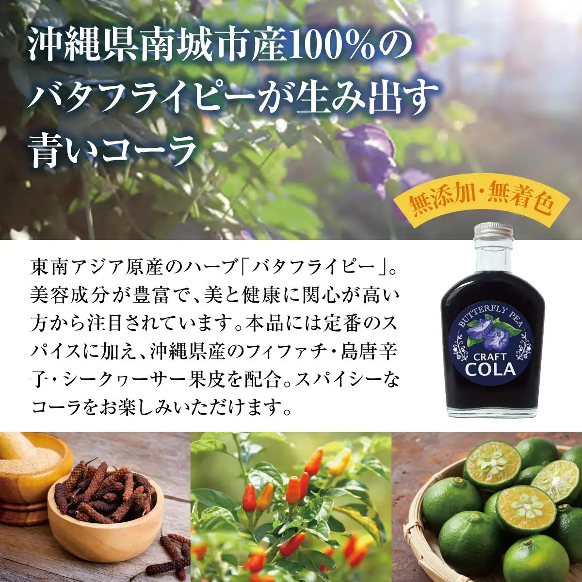 青いコーラ！バタフライピークラフトコーラ（200ml×3本セット）   