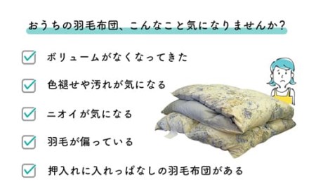 羽毛布団をふっくらふかふかに♪「羽毛布団リフォーム」DL→SLコース・T082-94