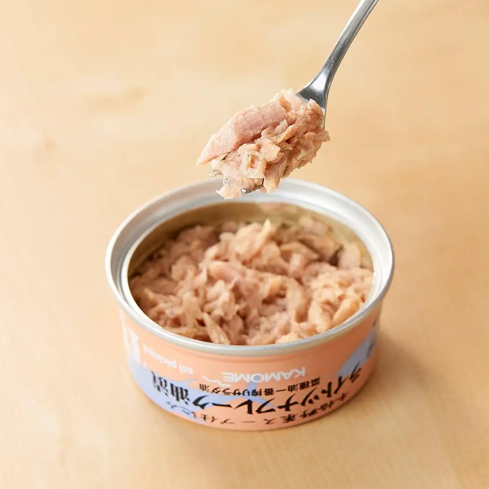かもめ屋 ツナ缶 ライトツナフレーク 油漬 48缶 (12缶×4箱) 国産 化学調味料不使用 増粘剤不使用  まぐろ 鮪 缶詰 水産物  加工食品