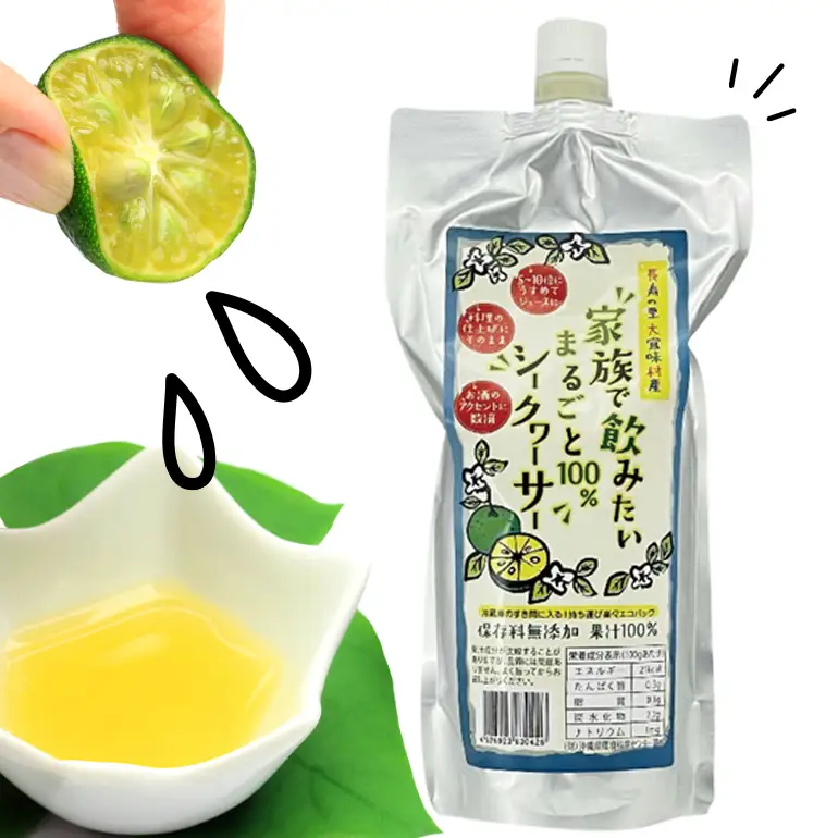 家族で飲みたいまるごと 100% シークヮーサー 500ml ×2本 (パウチタイプ) シークワーサー ジュース 果汁 ストレート 原液 常温保存 シークヮーサージュース シークワーサージュース 沖縄県産 沖縄 果実 まるごと絞り フルーツ 果物 沖縄県 糸満市