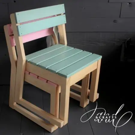 【＆CRAFTS】キッズスタッキングチェア -Pink-【1257925】